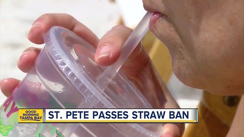 St. Pete City Council votes to ban plastic straws