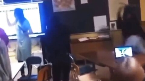Student chairs teacher during classroom altercation