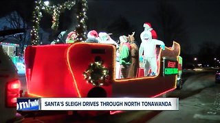 Santa's Sleigh filled with food instead of toys for people in need in North Tonawanda