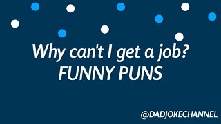 FUNNY PUNS, JOKES & ONE LINERS - WHY CAN'T I GET A JOB?