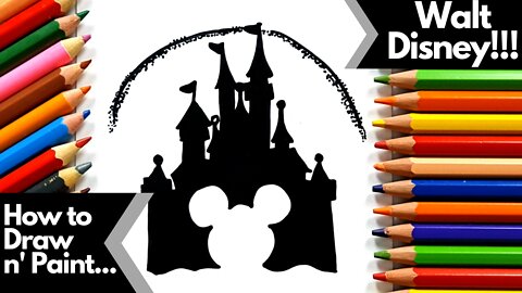 How to draw and paint Mickey Disney Castle