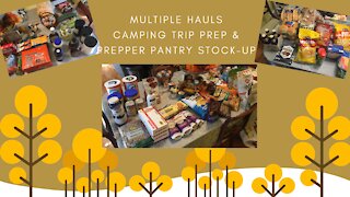 Multiple Grocery Hauls ~Camping Trip Prep & Stocking My Prepper Pantry~