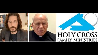 Jonathan Roumie has a convo with Fr Willy Raymond president of Holy Cross Family Ministries