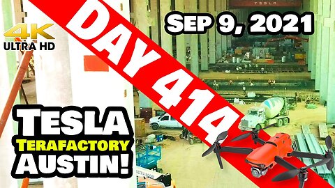 Tesla Gigafactory Austin 4K Day 414 - 9/9/21 - Tesla GIGA PRESS FOUNDATIONS POURED AT GIGA TEXAS!