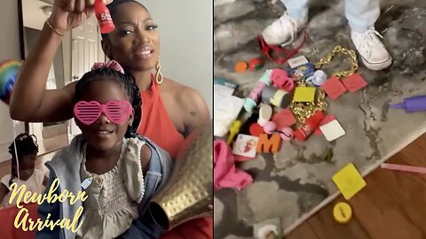 Erica Dixon's Twin Daughters Hide Their Toys In Mommy's Vase! 🤷🏾‍♀️