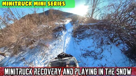 Mini-Truck (SE06 E23) Minitruck Recovery, Ripping up the snow, insta360 One X2 videos. DONUTS