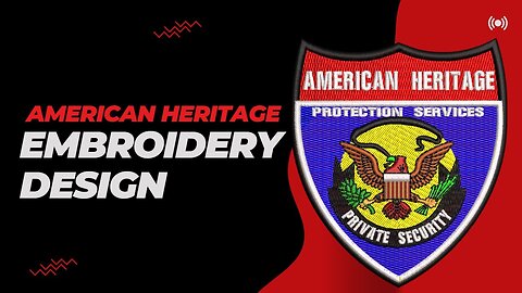 American Heritage private security embroidery design | dst,pes,hus,cnd,vp3,jef,xxx #shorts