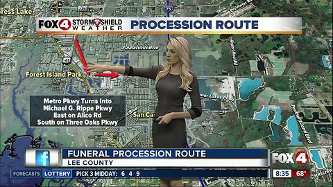 Road closures due to funeral procession for fallen FHP officer
