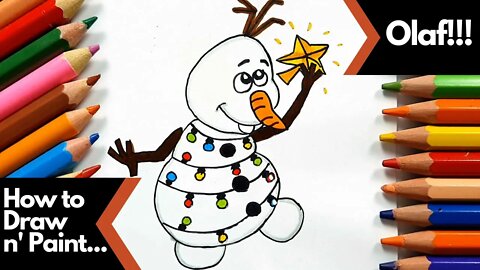 How to draw and paint Olaf from Disney Frozen Christmas