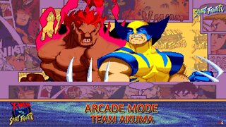 X-Men vs Street Fighter: Arcade Mode - Team Akuma