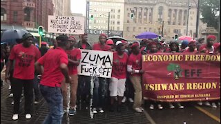 Despite rain, EFF intensifies on anti-Zuma protest (BiW)