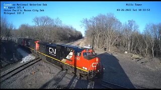 SB Manifest with CN Power at Mills Tower on March 26, 2022 #Steel Highway#