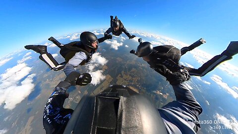 Serious 4way skydive, turns into a clown show