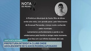 Santa Rita de Minas: Prefeitura interdita clube onde Adolescente de 12 anos morreu afogado.