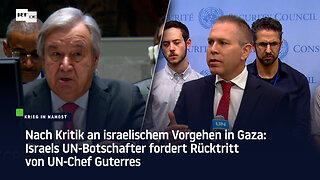 Israels UN-Botschafter fordert Rücktritt von UN-Chef Guterres