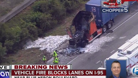 Vehicle fire causes delays on I-95