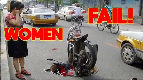 Funny women fails in traffic compilation