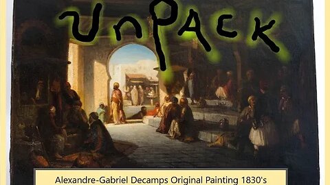 Alexandre-Gabriel Decamps Original Painting 1830's Middle Eastern Bazaar Market 'Un-Packing'