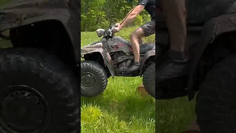 Jumping utility quad fail (ran over leg)