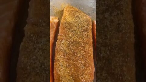 The easiest air fried salmon #airfryer #keto #ketorecipes #healthyrecipes #Shorts