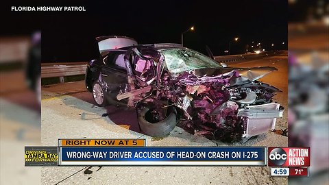 FHP: Suspected drunk driver to blame for fiery wrong-way crash on I-275 in St. Pete