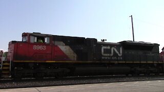 CN 8963, CN 2514, CN 5656, CN 8880 & 8922 Engines Manifest Train Eastbound In Ontario