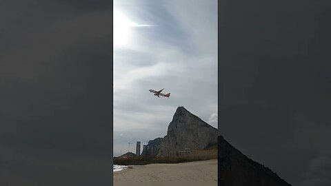 Wide Angle Gibraltar Airport Departure #shorts