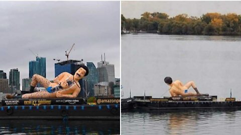 A Giant Borat Is Floating Around Toronto Right Now & It's Very Nice