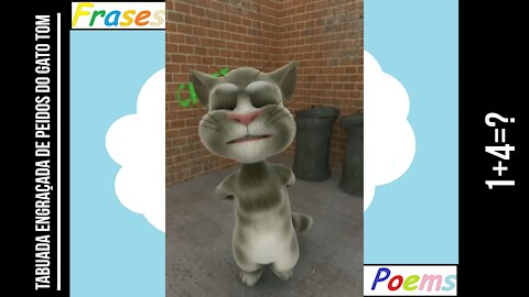 Tabuada engraçada de peidos do gato tom: 1+4=? [Frases e Poemas]