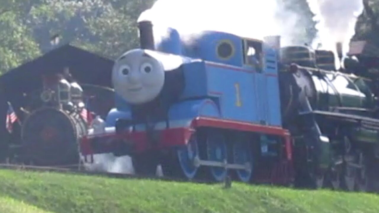 The First Thomas Train Of The Day Rolling Around The Hill At Day Out ...