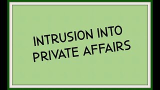 California Invasion of Privacy Tort - Private Affairs