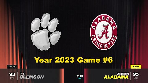 CFB 24 Clemson Tigers Vs Alabama Crimson Tide Year 2023