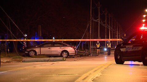 Vehicle takes down 3 utility poles in crash on Puritas Avenue