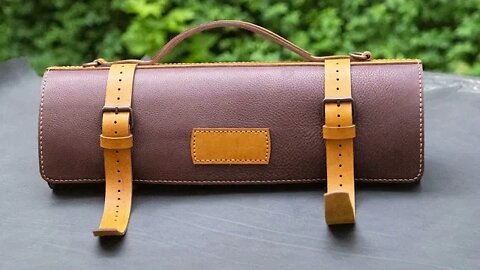How To Make a Leather Knife Roll Bag (PDF Pattern in description)