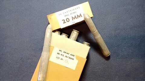 SHOW AND TELL [99] : Hispano Suiza 20x110mm M18A1 Training Rounds. Inert display paperweights. 20mm