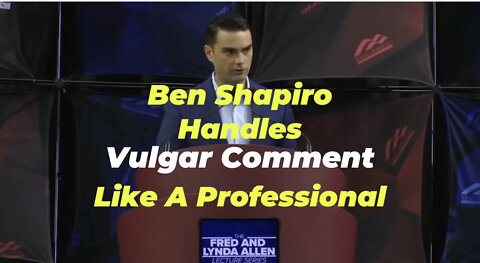 Ben Shapiro Gets Vulgar Comment Thrown At Him! SICKENING