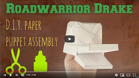 Roadwarrior Drake DIY paper puppet assembly