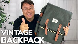 Stylish Backpack for College: The Puersit Vintage Grey Canvas Laptop Backpack Review