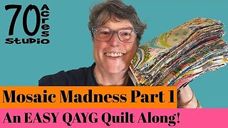 Mosaic Madness Part 1, Quilt As You Go Quilt Along! Beginner friendly, Free Pattern