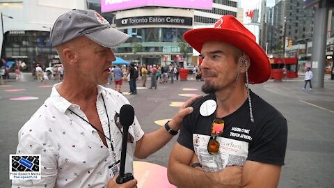 Michael Krisa speaks with Jason Estey at Dundas Square 08/29/21