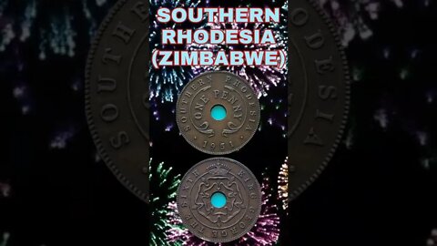 Southern rhodesia (zimbabwe) 1 penny 1951.#shorts #coinnotesz