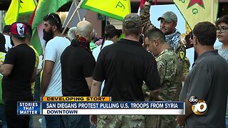 San Diegans protest pulling U.S. troops from Syria