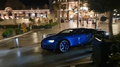 Girl with 1500 HP Bugatti Chiron cruising on a beautiful Saturday Riviera night