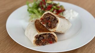 How to Make Burrito Wrap with Ground Beef and Beans