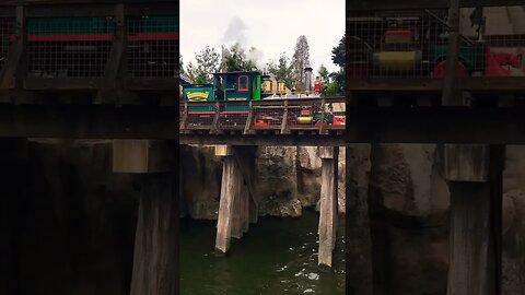 Watching the steam train from the Mark Twain #disneyland #steamtrain #frontierland #riversofamerica