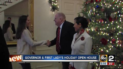 Governor Larry Hogan, First Lady held a holiday open house at Government House