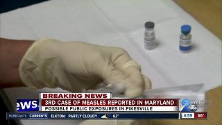 Third measles case reported in Pikesville area within two weeks