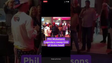 Phil Mickelsons legendary sweep kick off dudes head! #philmickelson #tomgillisgolf #golf