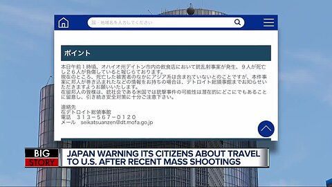 Japan warning its citizens about travel to U.S. after recent mass shootings