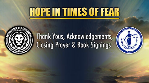2023-10-21: Hope In Times Of Fear - Thank Yous, Acknowledgements, Closing Prayer & Book Signings
